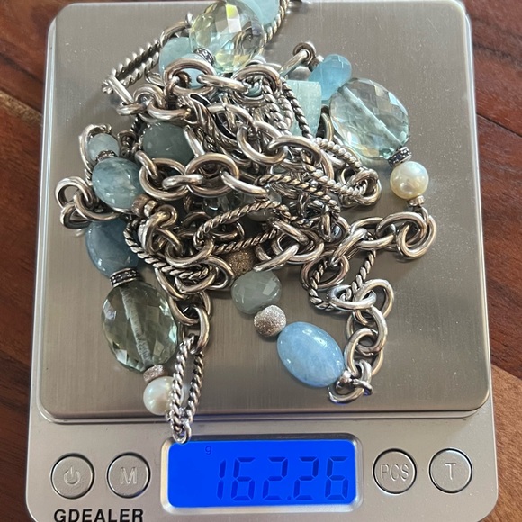 Gorgeous David Yurman 50” Pearl Bead & Chain Sterling Silver Necklace - Picture 16 of 17